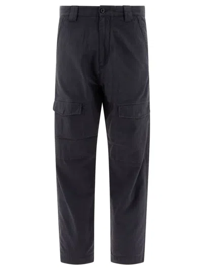 C.p. Company Ottoman Stretch Emerized Trousers In Blue