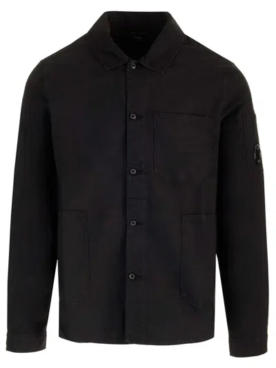 C.p. Company Ottoman Workwear Shirt In Black