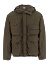 C.p. Company Flatt Nylon Goggle Jacket In Brown