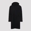 C.p. Company Long Jacket With Adjustable Cuffs And Hood In Black
