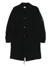 C.p. Company Cp Company Outerwear Long Jacket In Twill In Black