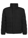 C.p. Company Men Black Quilted Design High Neck Zip Fastening Multiple Pockets Straight Hem In Black