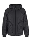 C.p. Company Black Jacket With Fixed Hood And Logo Plaque On The Sleeve In Black