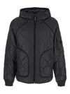C.p. Company Black Jacket With Fixed Hood And Logo Plaque On The Sleeve In Black