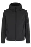C.p. Company Short Jacket With Hood And Distinctive Lens Logo In Black