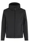C.p. Company Short Jacket With Hood And Distinctive Lens Logo In Black