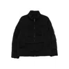 C.p. Company Puffy Orange Jacket With High Collar In Black