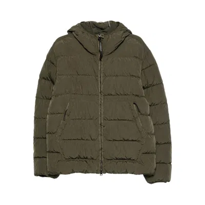 C.p. Company Hooded Puffer Jacket In Green