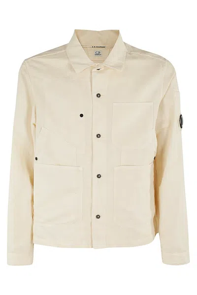 C.p. Company Overlapping Pocket Overshirt In Beige
