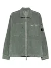 C.p. Company C.p.company Corduroy Shirt Jacket With Lens Detail In Gray