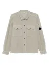 C.p. Company Lens-detail Corduroy Shirt Jacket In Gray