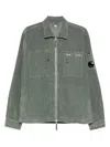 C.p. Company C.p.company Corduroy Shirt Jacket With Lens Detail In Green