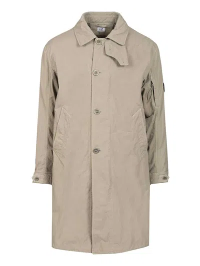 C.p. Company Padded Coat Knitwear Grey In Neutral