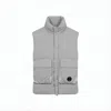 C.p. Company Padded Grey Vest With High Stand Collar And Snap-button Placket In Gray