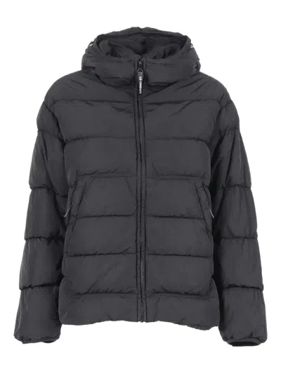 C.p. Company Padded Hooded Jacket In Black