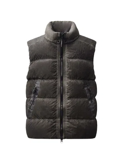 C.p. Company Padded Nylon Down Vest In Charcoal