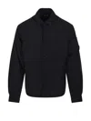 C.p. Company Padded Overshirt With Classic Button-up In Black
