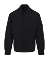 C.p. Company Padded Overshirt With Classic Button-up In Black