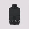 C.p. Company Padded Vest With High Collar And Reflective Accents In Black