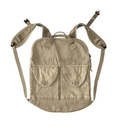 C.p. Company Panama-r Mixed Zip Backpack In Brown
