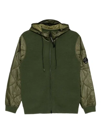 C.p. Company Panelled Hooded Jacket In Green