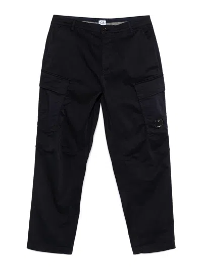 C.p. Company Lens-detail Cargo Trousers In Black