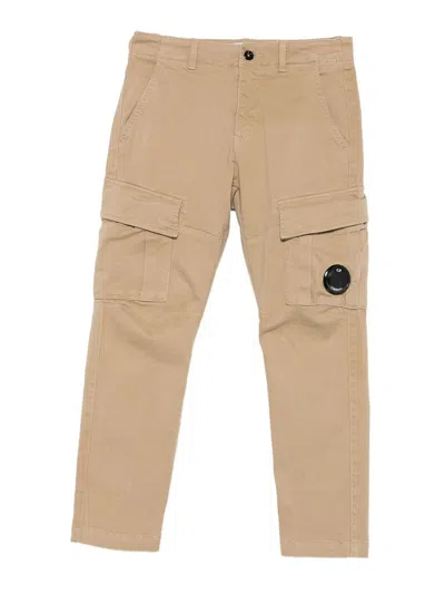 C.p. Company Kids' Beige Cargo Pants In Brown