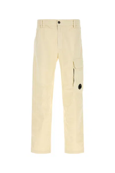 C.p. Company Cream Stretch Cotton Cargo Pant In Neutral