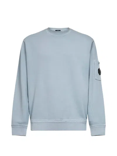 C.p. Company Long-sleeve Cotton Sweatshirt With Minimalist Design And Pocket Detail In White
