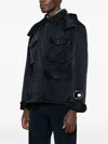 C.p. Company Patch-pocket Hooded Jacket In Blue