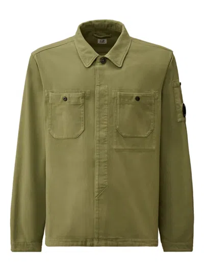C.p. Company Patch-pocket Shirt Jacket In Green
