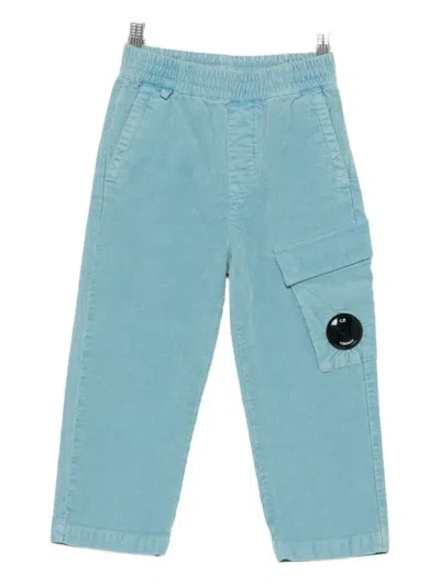 C.p. Company Kids' Patch-pocket Trousers In Blue