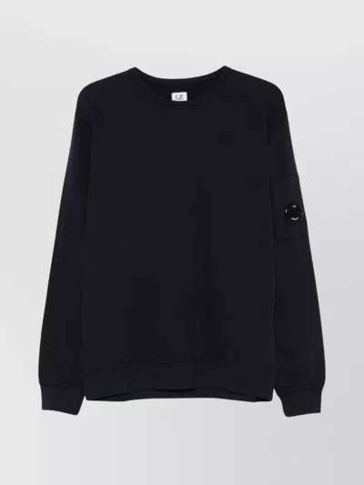 C.P. COMPANY PATCHED ARM CREW NECK SWEATER