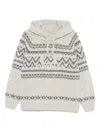 C.p. Company C.p.company Patterned Knitted Hoodie In Gray