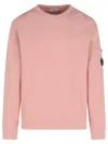 C.p. Company Cotton Sweater With Long Sleeves And Round Neck In Pink