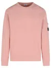 C.p. Company Pink Cotton Sweater Men In Pink