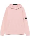 C.p. Company Flamingo Pink Hooded Sweatshirt With Logo Print In Pink