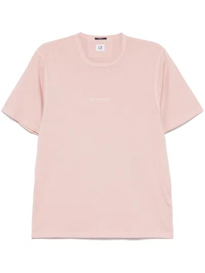 C.P. COMPANY PINK LOGO PRINT T-SHIRT