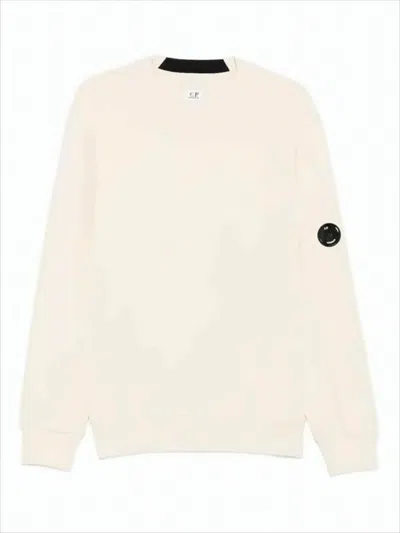 C.p. Company Pistachio Shell Crewneck Sweatshirt With Iconic Branding In Neutral