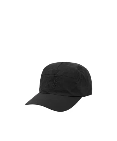 C.p. Company Plain Paper Touch Cap In Black