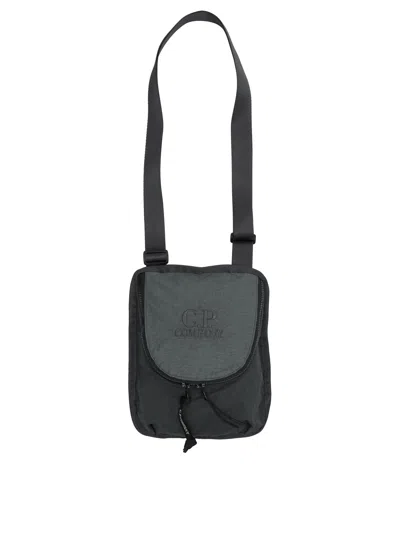 C.p. Company Plain Paper Touch Crossbody Bags Grey In Black