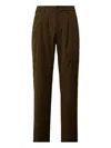 C.p. Company Wool Gabardine Loose Cargo Pants In Brown