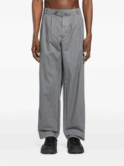 C.p. Company Pleated Cargo Trousers In Gray