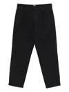 C.p. Company Pleated Cotton Trousers In Black