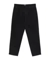 C.p. Company Pleated Cotton Trousers In Black
