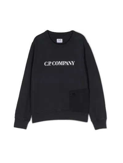 C.p. Company Pocket Crewneck Sweatshirt In Black