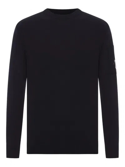 C.p. Company Pocket-detail Crew-neck Sweater In Black