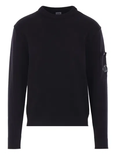 C.p. Company Black Crewneck Sweatshirt With Relaxed Fit