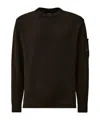 C.p. Company Pocket-detail Crew-neck Sweater In Brown