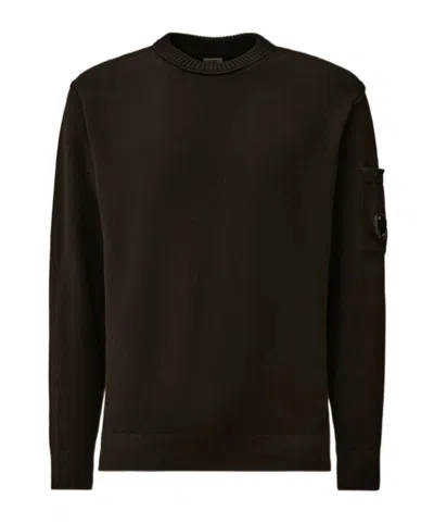 C.p. Company Pocket-detail Crew-neck Sweater In Brown